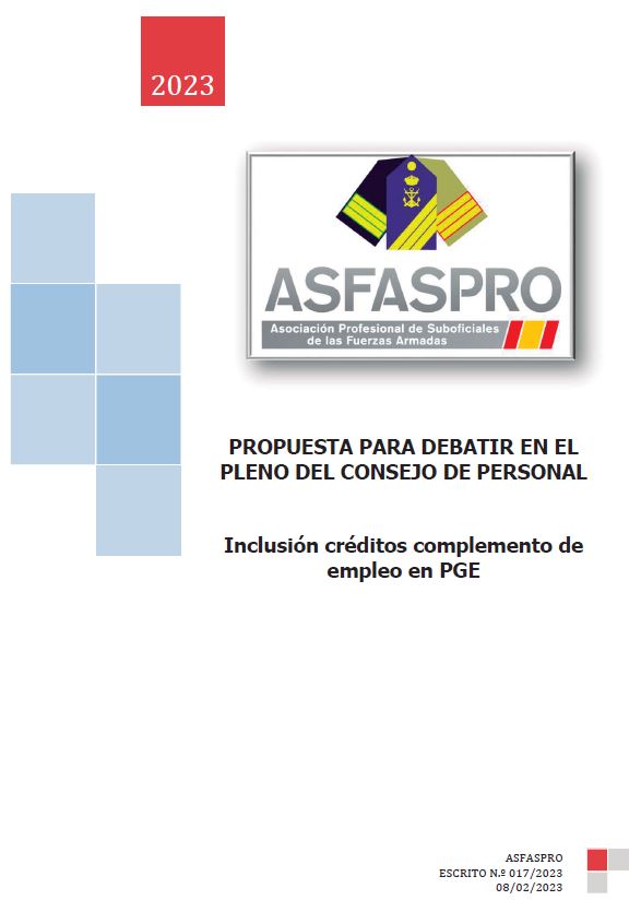 105.2022 Propuesta ASFASPRO Puestos Suboficiales EAE