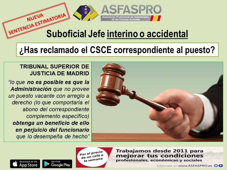 Cartel sentencia CSCE Mando accidental