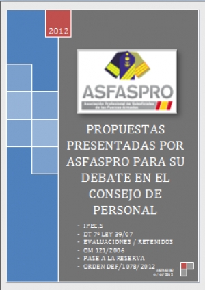 Propuestas presentadas por ASFASPRO para su debate en el Consejo de Personal 13/03