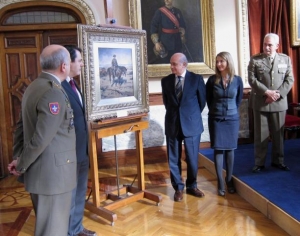 La Academia de Caballería de Valladolid recibe el cuadro de Ferrer-Dalmau &#039;El Deber Cumplido&#039;, que albergará en su Museo